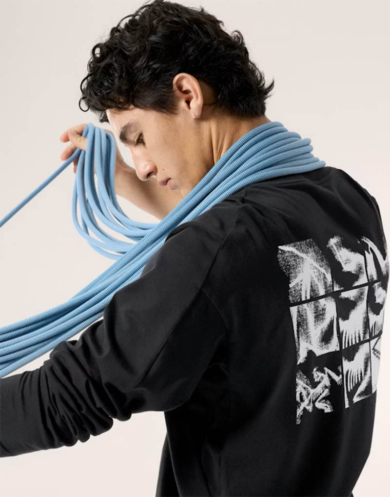 ARC'TERYX 始祖鳥 男 Kragg SL Tile 長袖T恤 X000009537 黑/絹絲白 圓領長袖上衣