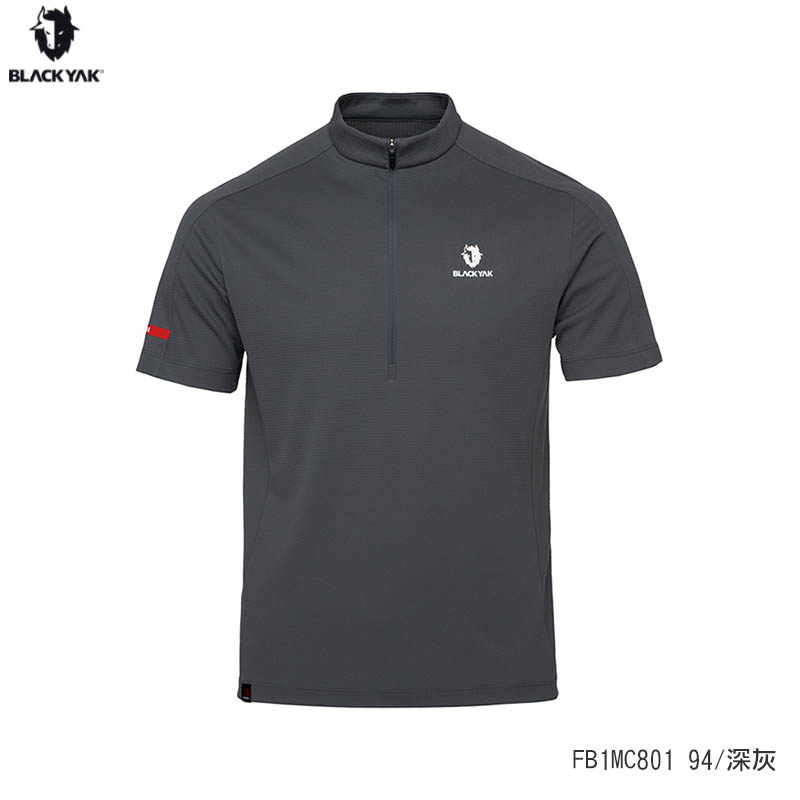 BLACKYAK 男 POLARTEC DELTA 涼感短袖半開襟上衣 兩色 健行 透氣 吸濕快乾 FB1MC801