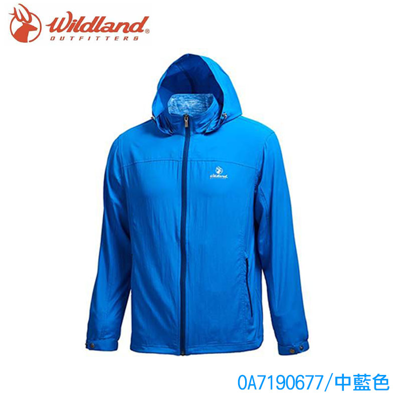 WILDLAND 荒野  男 彈性透氣抗UV輕薄外套 0A71906 深藍 中藍 機車外套 防曬 春夏 戶外運動