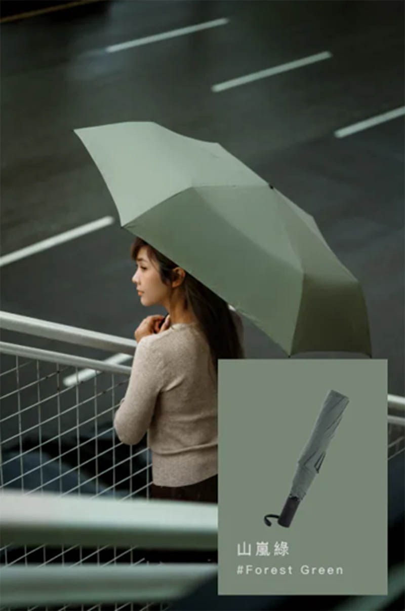 MECOVER AIR 極輕細安全自動傘 四色 輕量便攜 碳纖維傘骨 一鍵自動開收 摺疊傘 雨傘