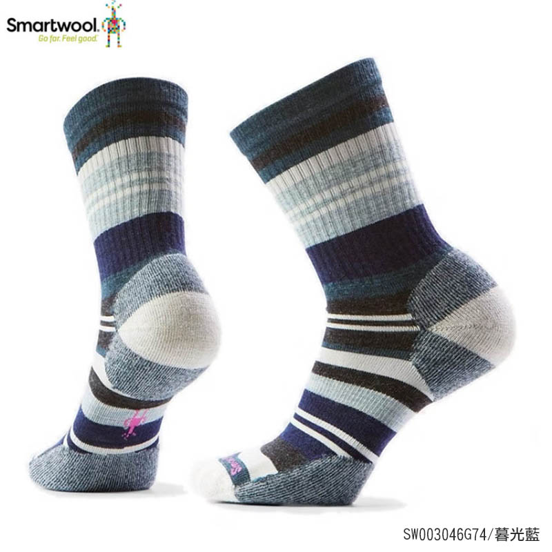 SmartWool 美國 女日著中長襪-土星條紋 暮光藍 淺霧紫 SW003046 羊毛襪 登山襪 日常休閒襪子