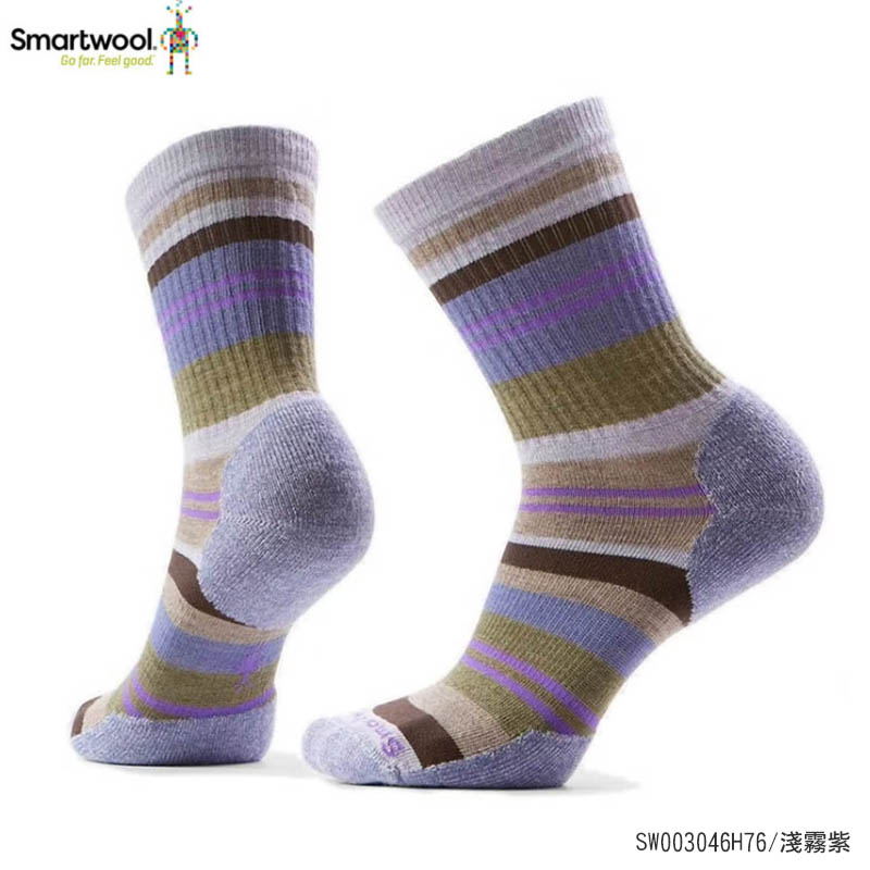 SmartWool 美國 女日著中長襪-土星條紋 暮光藍 淺霧紫 SW003046 羊毛襪 登山襪 日常休閒襪子