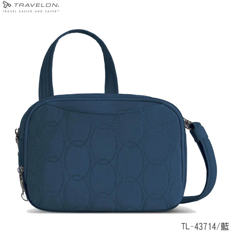 TRAVELON 美國 Runways 防盜斜背包 黑 藍 TL-43714 防盜側背包 出國旅遊包 簡約時尚