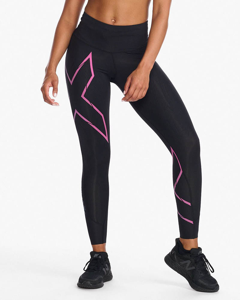 2XU 澳洲 女 MCS高階跑步中腰壓縮長褲 黑/金 黑 石墨黑 嘉年華彩 運動 戶外 路跑 訓練 2XWA6523