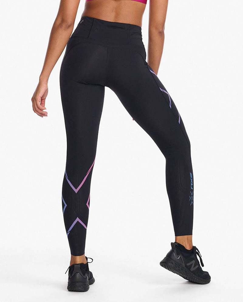 2XU 澳洲 女 MCS高階跑步中腰壓縮長褲 黑/金 黑 石墨黑 嘉年華彩 運動 戶外 路跑 訓練 2XWA6523