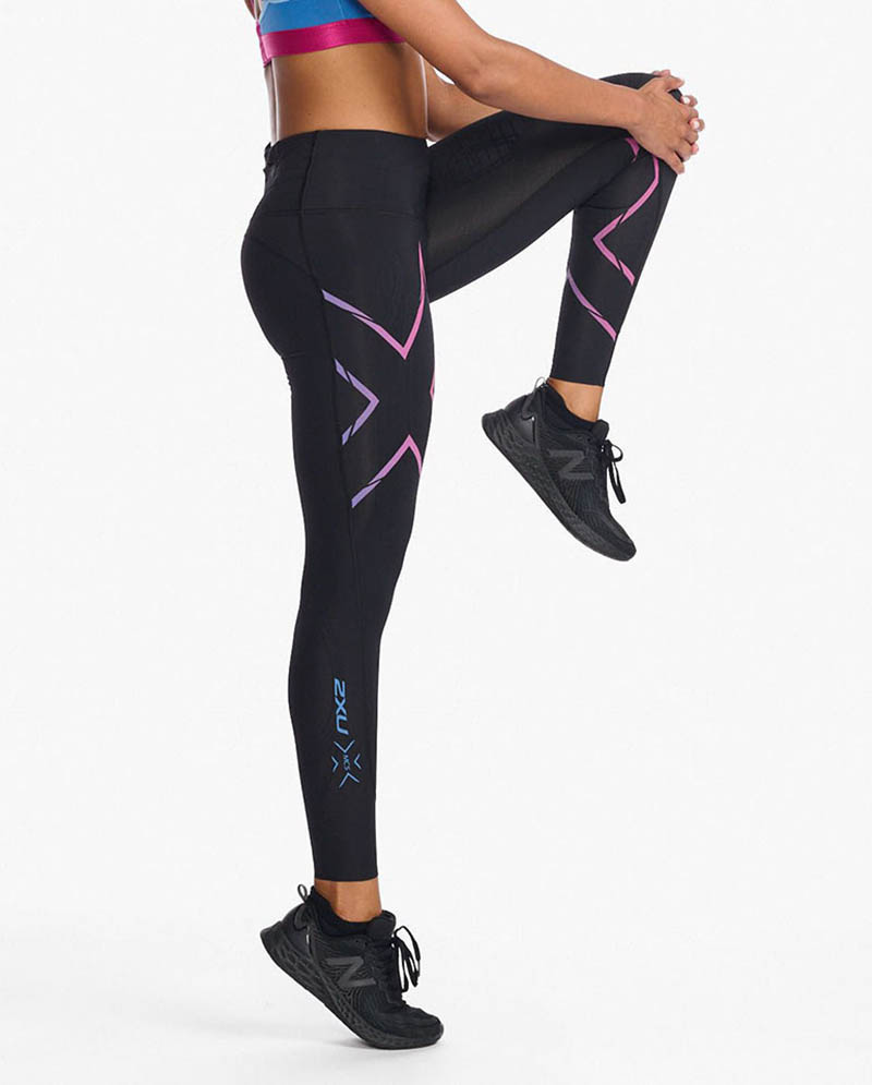 2XU 澳洲 女 MCS高階跑步中腰壓縮長褲 黑/金 黑 石墨黑 嘉年華彩 運動 戶外 路跑 訓練 2XWA6523