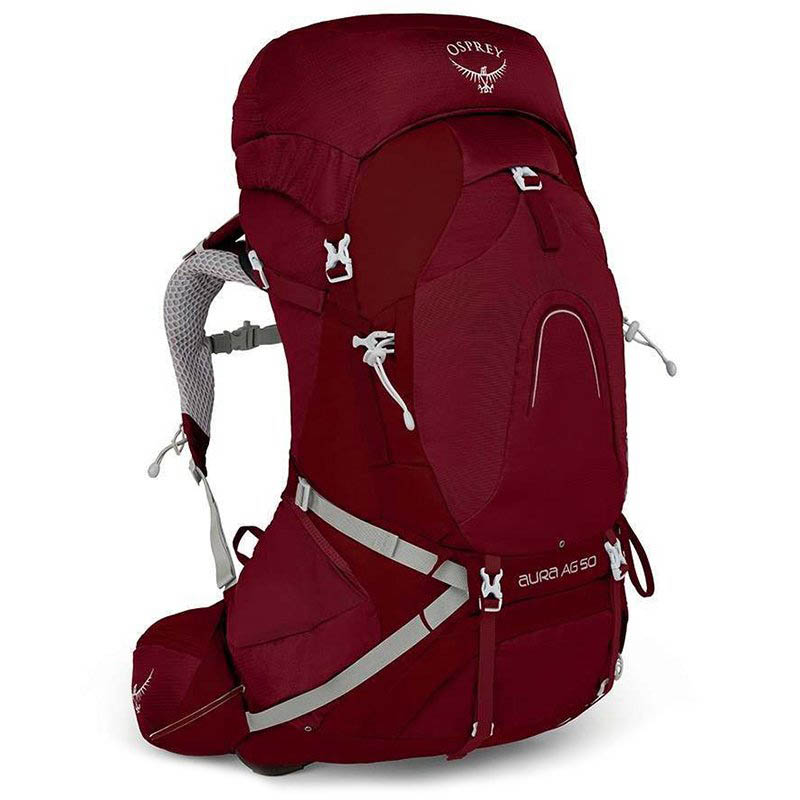 OSPREY 美國 Aura 50 AG 女款登山背包 50L 挑戰藍 輻射紅 S 雙肩背包 魚鷹包 小鷹背包 戶外背包