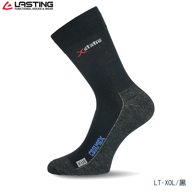 LASTING 捷克 X-STATIC中筒襪 淺灰 黑 運動襪 休閒襪 透氣 LT-XOL 歐都納總代理