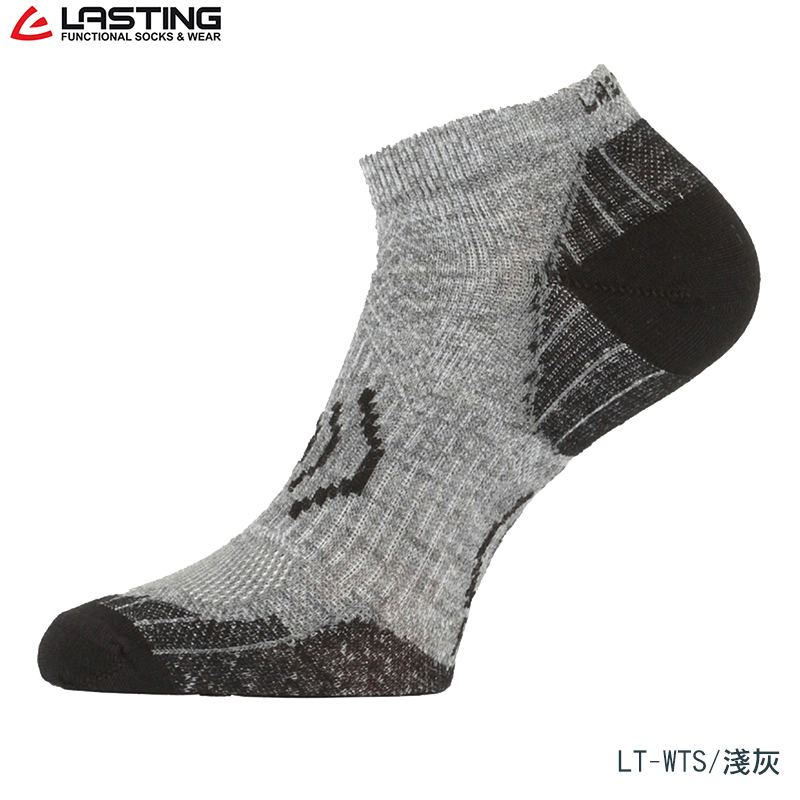 LASTING 捷克 美麗諾羊毛短襪 淺灰 黑 中性款 羊毛襪 LT-WTS 歐都納總代理