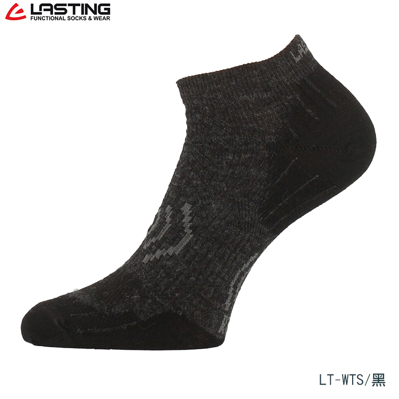 LASTING 捷克 美麗諾羊毛短襪 淺灰 黑 中性款 羊毛襪 LT-WTS 歐都納總代理