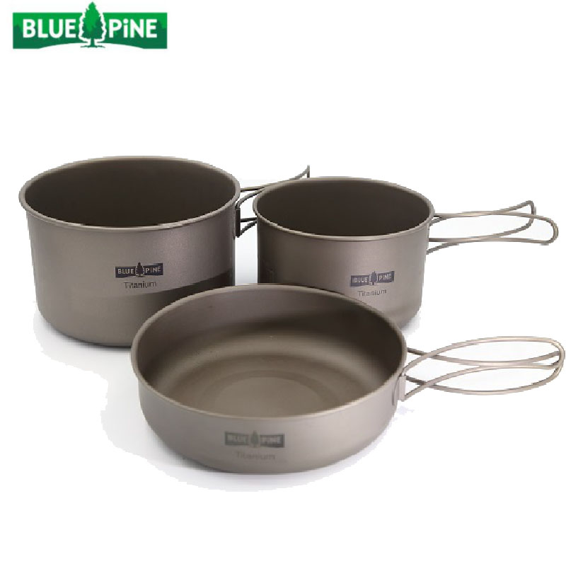 BLUE PiNE 青松戶外 鈦鍋套組(兩鍋一煎盤) B72003 野炊器具 登山 露營 鍋具