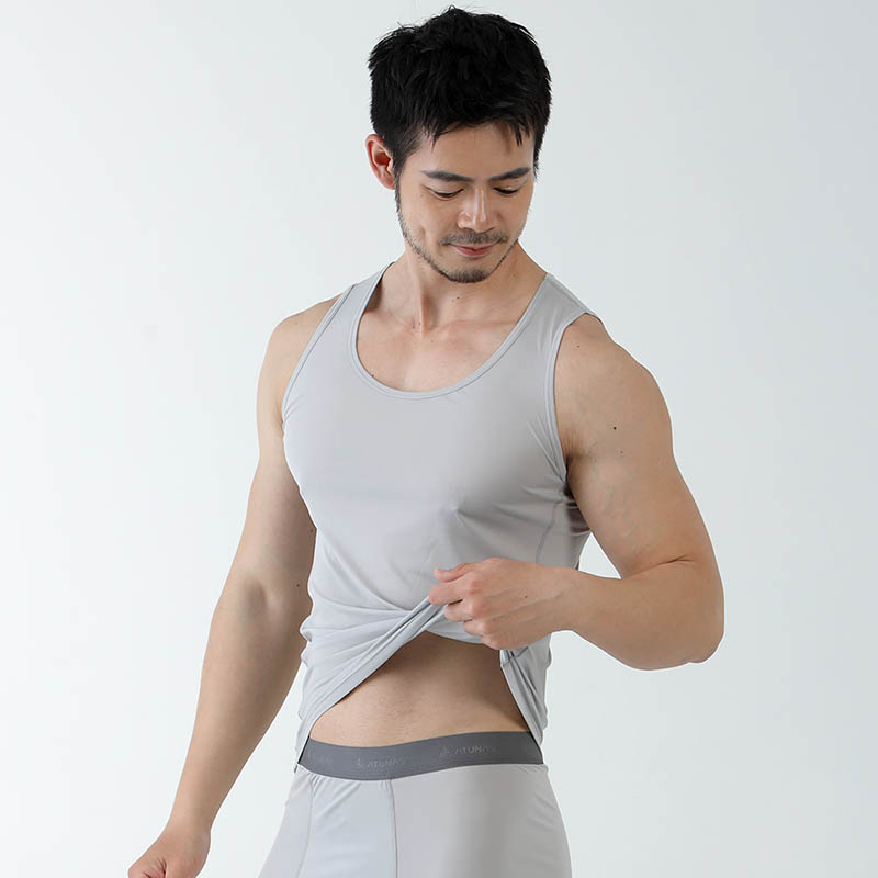 ATUNAS 歐都納 男款零著感抑菌涼感背心 白 灰 透氣排汗/超輕/涼感/抑臭/輕薄貼身 A1UCGZ02M