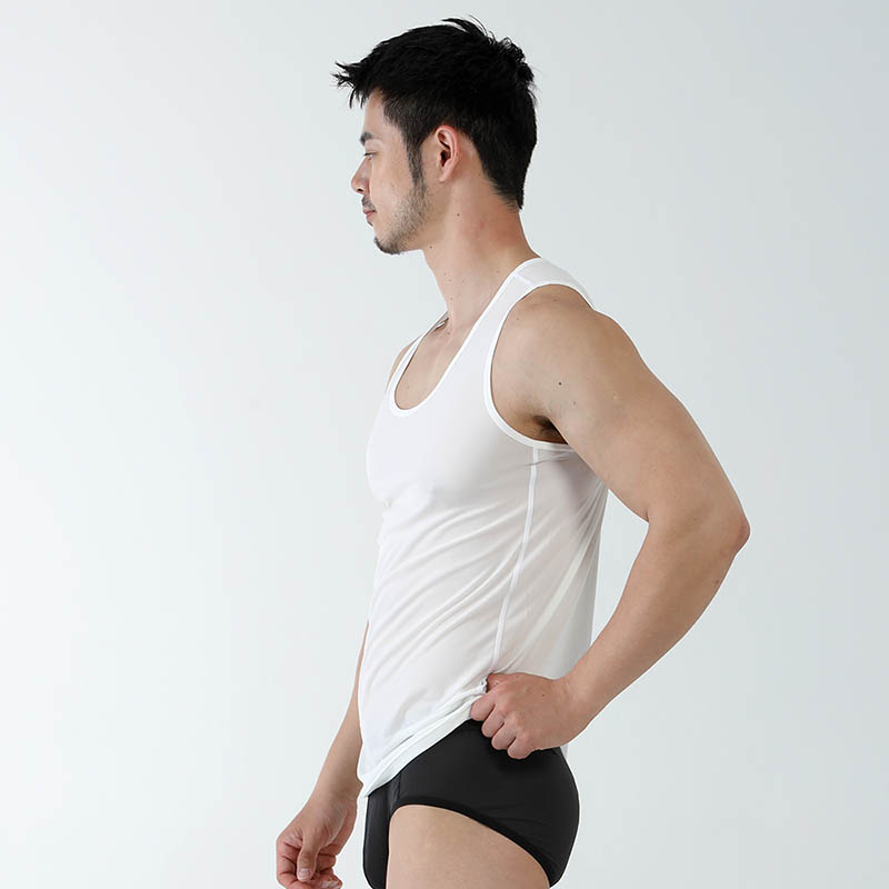 ATUNAS 歐都納 男款零著感抑菌涼感背心 白 灰 透氣排汗/超輕/涼感/抑臭/輕薄貼身 A1UCGZ02M