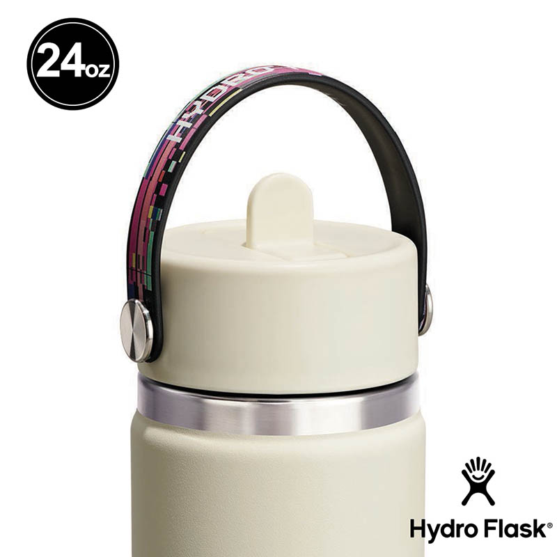 Hydro Flask 美國 BTS 24oz/709ml 寬口吸管真空保溫瓶 像素白 數位黑 HFLE26-W24
