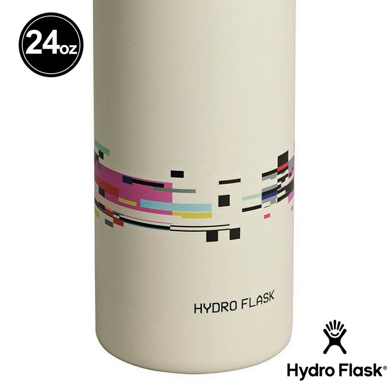 Hydro Flask 美國 BTS 24oz/709ml 寬口吸管真空保溫瓶 像素白 數位黑 HFLE26-W24