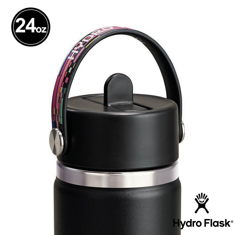 Hydro Flask 美國 BTS 24oz/709ml 寬口吸管真空保溫瓶 像素白 數位黑 HFLE26-W24