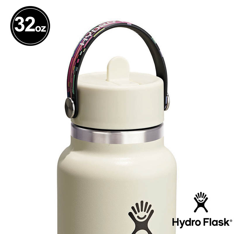 Hydro Flask 美國 BTS 32oz/946ml 寬口吸管真空保溫瓶 像素白 數位黑 HFLE26-W32