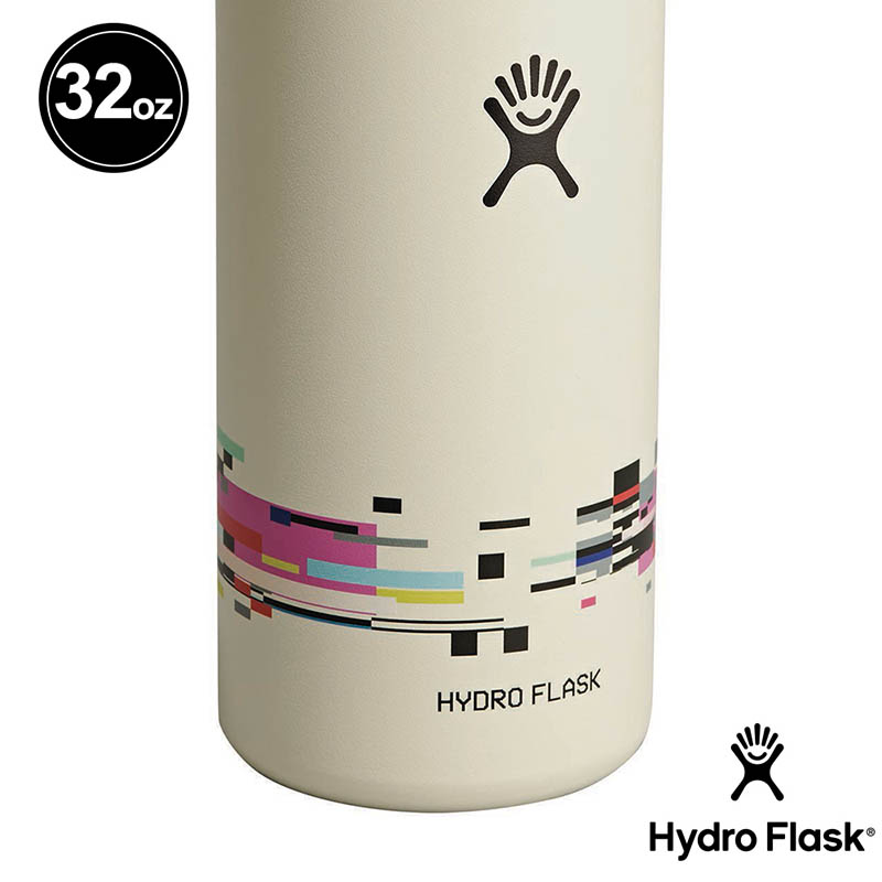 Hydro Flask 美國 BTS 32oz/946ml 寬口吸管真空保溫瓶 像素白 數位黑 HFLE26-W32