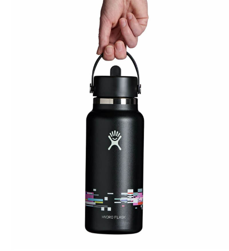 Hydro Flask 美國 BTS 32oz/946ml 寬口吸管真空保溫瓶 像素白 數位黑 HFLE26-W32