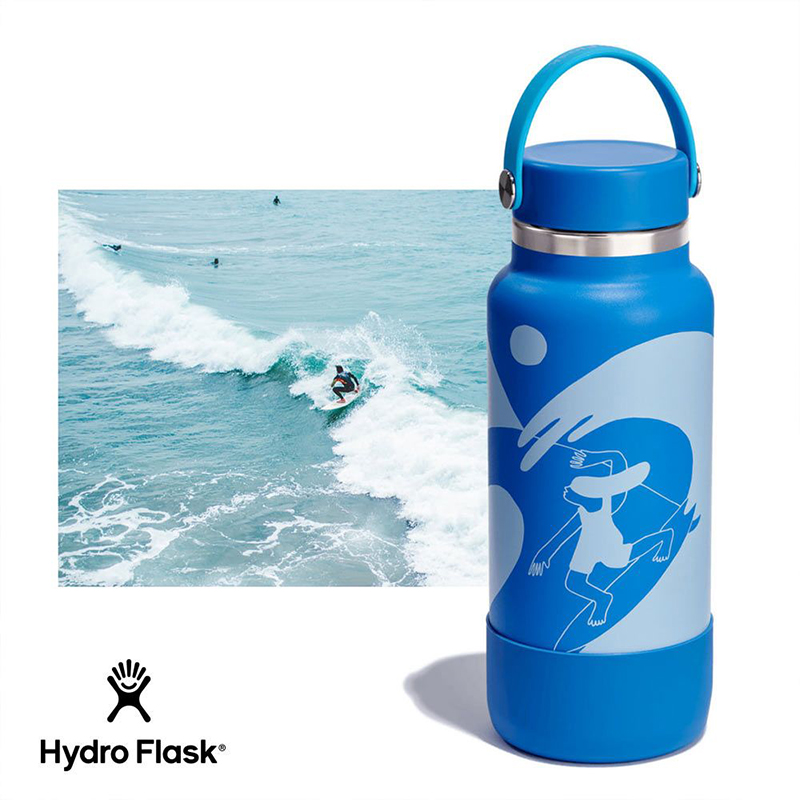 Hydro Flask 美國 Ty Williams 32oz/946ml 寬口真空保溫鋼瓶 藍寶石 藝術家聯名系列